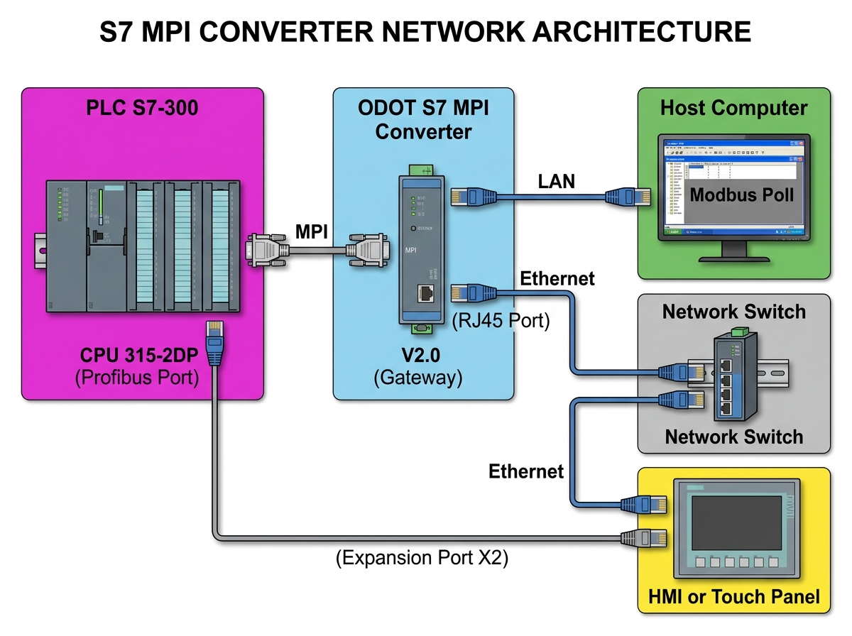 توپولوژی اتصالات ODOT S7 MPI converter